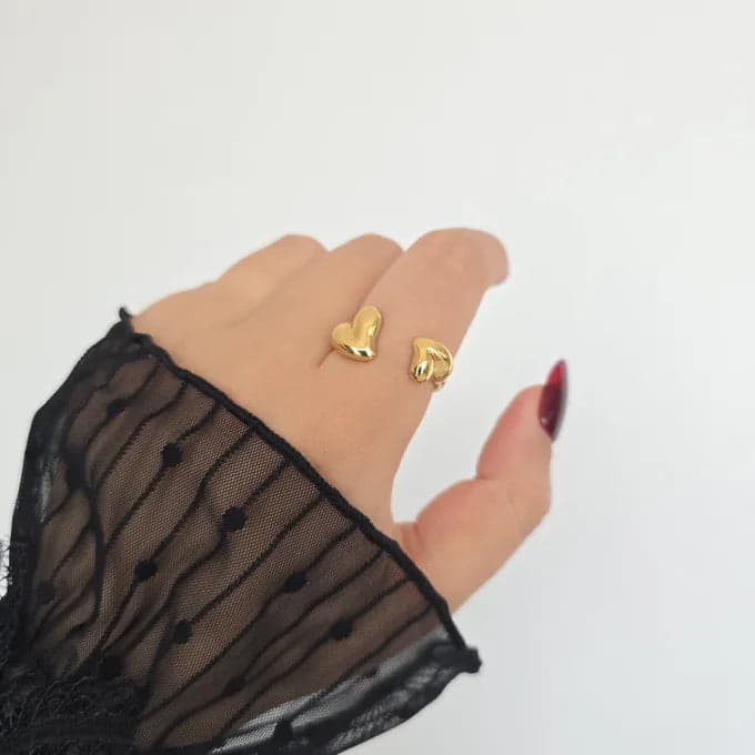 Bague Double Cœur